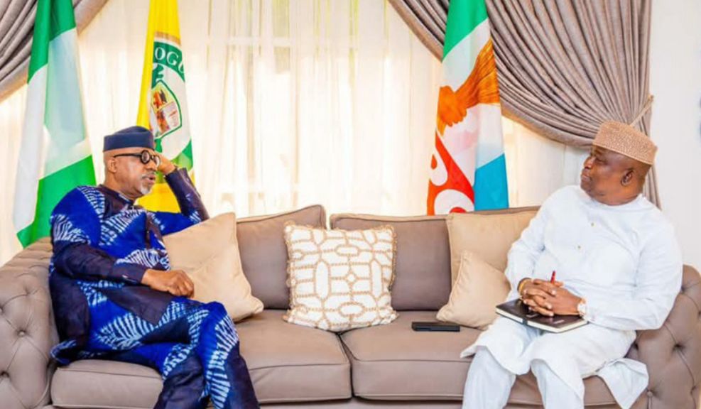 Senator Adeola with Prince Dapo Abiodun, Governor of Ogun State, during a courtesy visit to the governor.