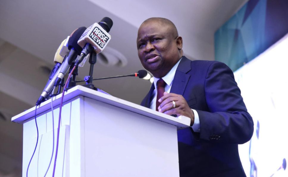 Senator Adeola delivering his goodwill message at the 54th Annual Conference of the Institute of Chartered Accountants of Nigeria.