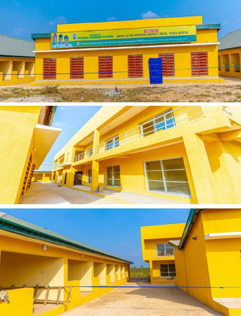 Construction of Ibeshe ultramodern market, Yewa North.